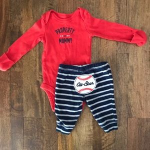 ⚾️Property of Mommy Onesie and Pant Set